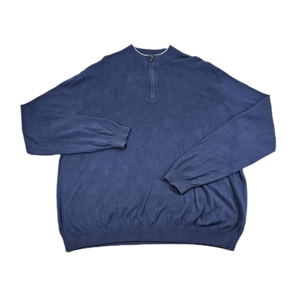 Johnnie O Mens XL Bailey Quarter Zip Pullover Ribbed Silk Sweater JMSW1260 Wake